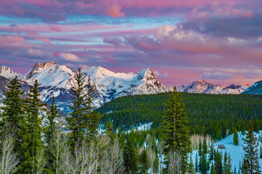 Gorgeous sunset and scenery while enjoying the best things to do in Durango, CO This winter