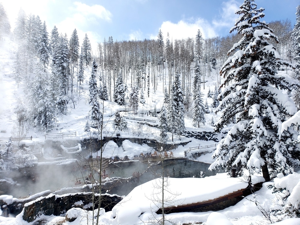 Winter scene at nearby Durango Hot Springs