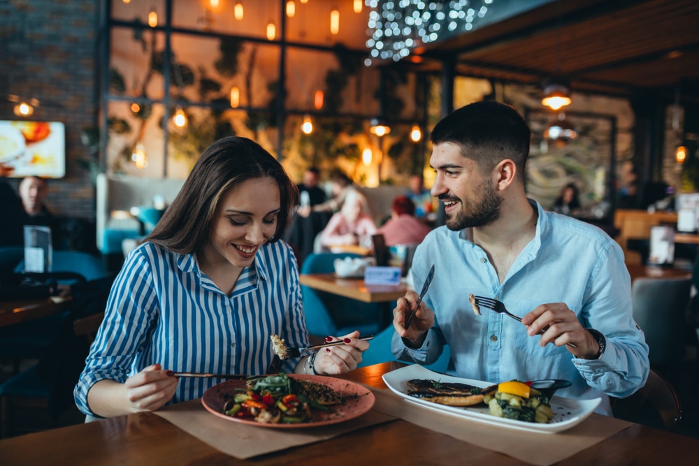 Couple enjoying a meal at the top romantic Durango Restaurants