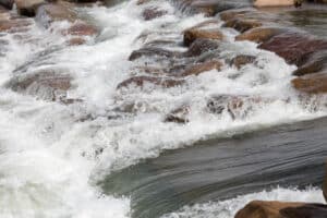 CLoseup of rapids while whitewater rafting in Durango, Colorado