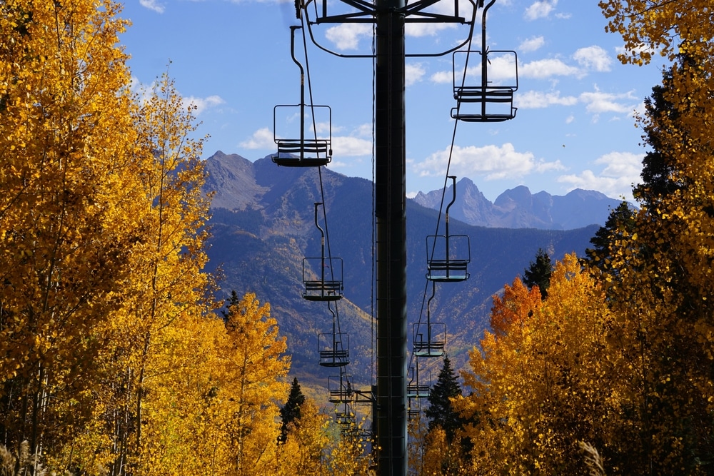 Scenic Chairlift Ride at Purgatory Ski Area 4 scenic fall chairlift rides at Purgatory Ski Area in Durango, Colorado