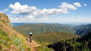 Man hiking on Durango Hiking trails, similar to Engineer Peak